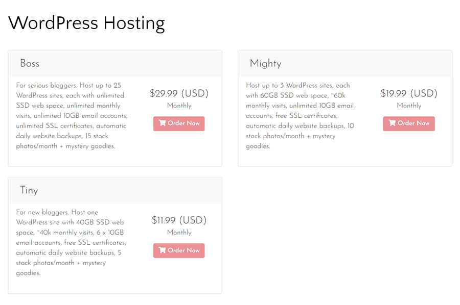 Screenshot of Lyrical Host Plans